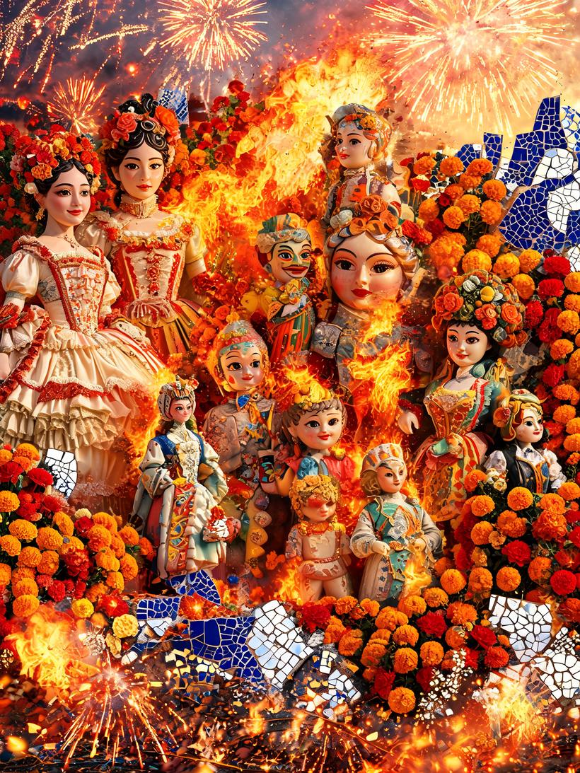 Fiesta de Valencia: fuego, flores y color