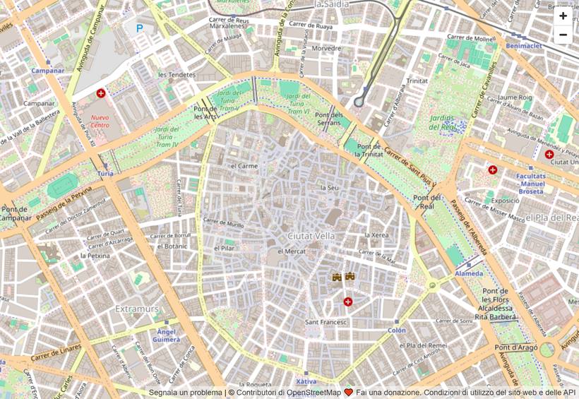 Mapa del Centro de Valencia