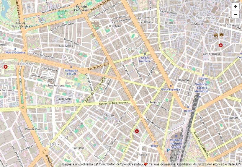Mapa de Extramurs, Valencia